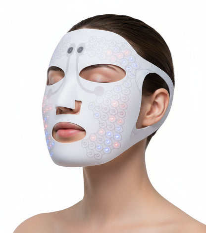 Silicone face mask with cartoon character design on a white background