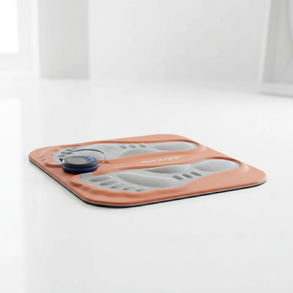 Orange and gray foot massager on a white background