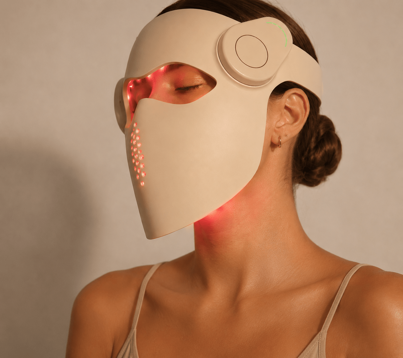 Woman Wearing the Contour Pro VCSEL Deep NIR Laser Mask
