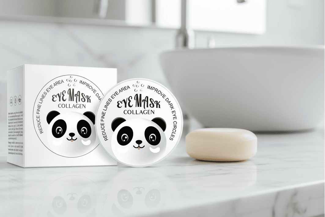 NuYOU360 Collagen Eye Mask - Smooth, Brightening and Moisturizing packaging with panda design.