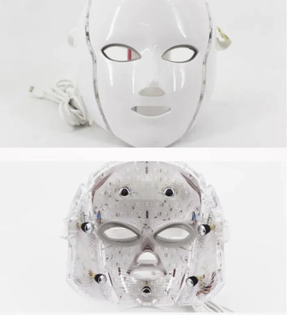 Two LED face masks on a white background