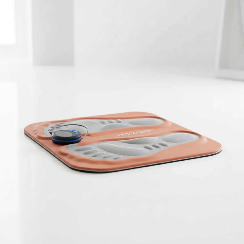 Orange and gray foot massager on a white background