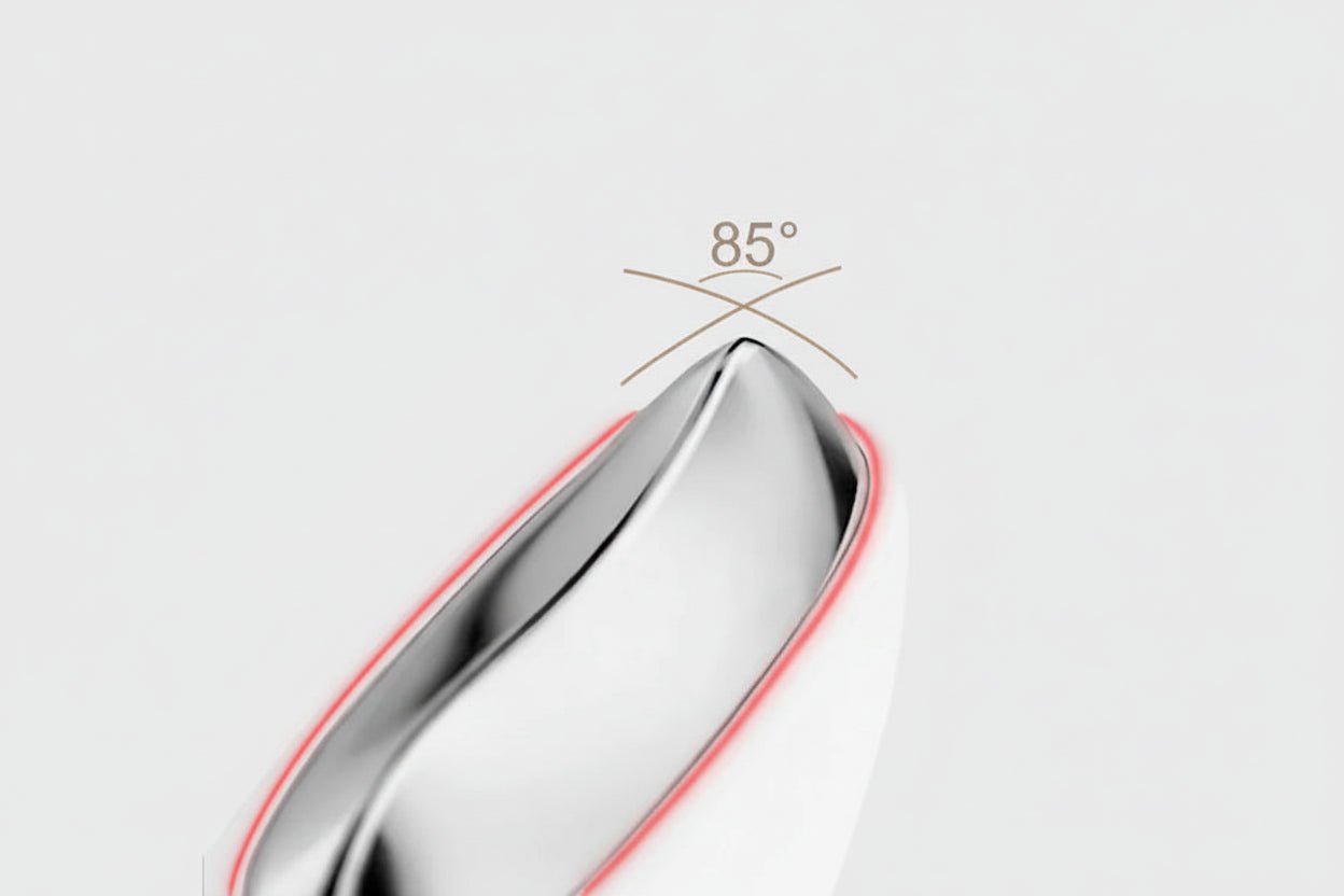 Hot & Cold LED Microcurrent Beauty Device 85-degree angle measurement 