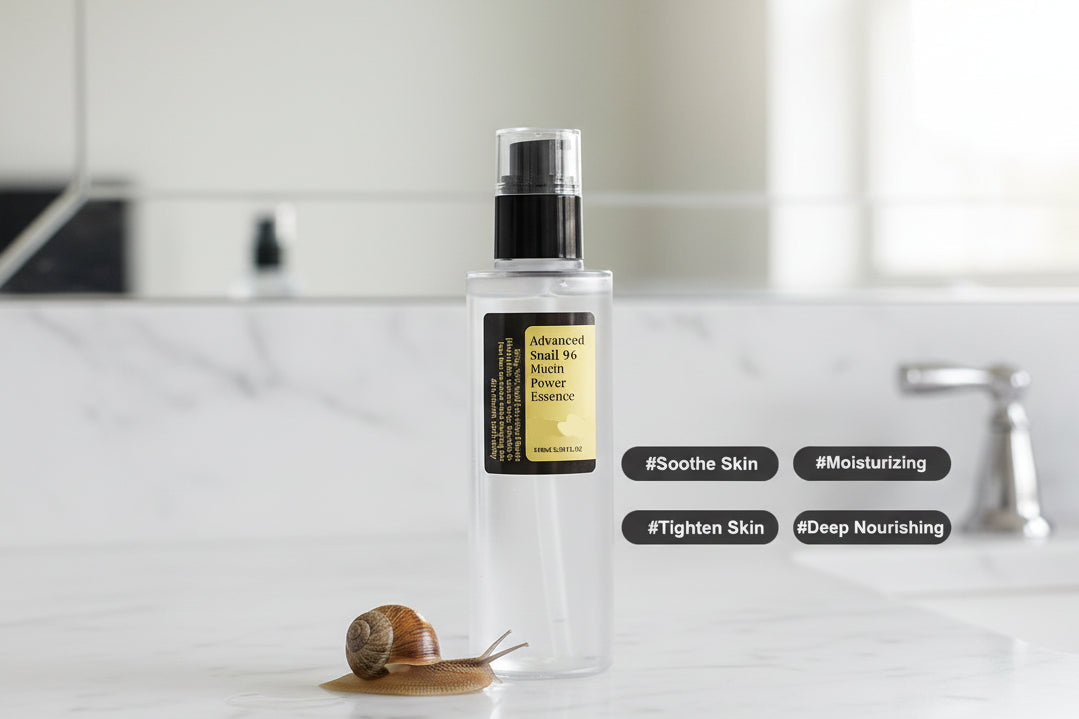 NuYOU360 Korean Snail Mucin - Anti-Aging & Brightening Snail mucin serum bottle.