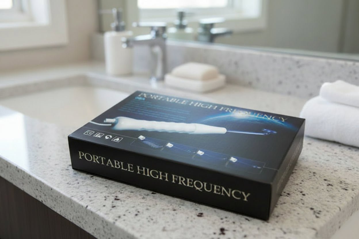 NuYOU360 Portable High Frequency Device For Glowing Skin. Box of a portable high frequency device.