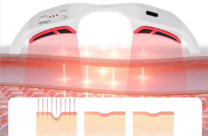 Beauty device with red light therapy on a white background