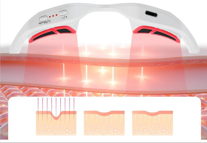 Beauty device with red light therapy on a white background